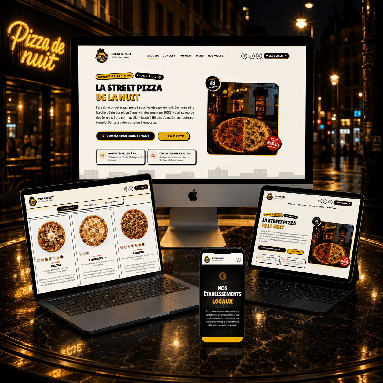 Pizza de Nuit Mockup Showcase